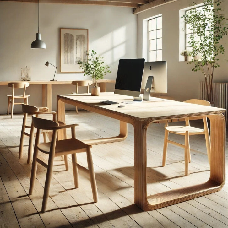 A desk made from sustainable plywood
